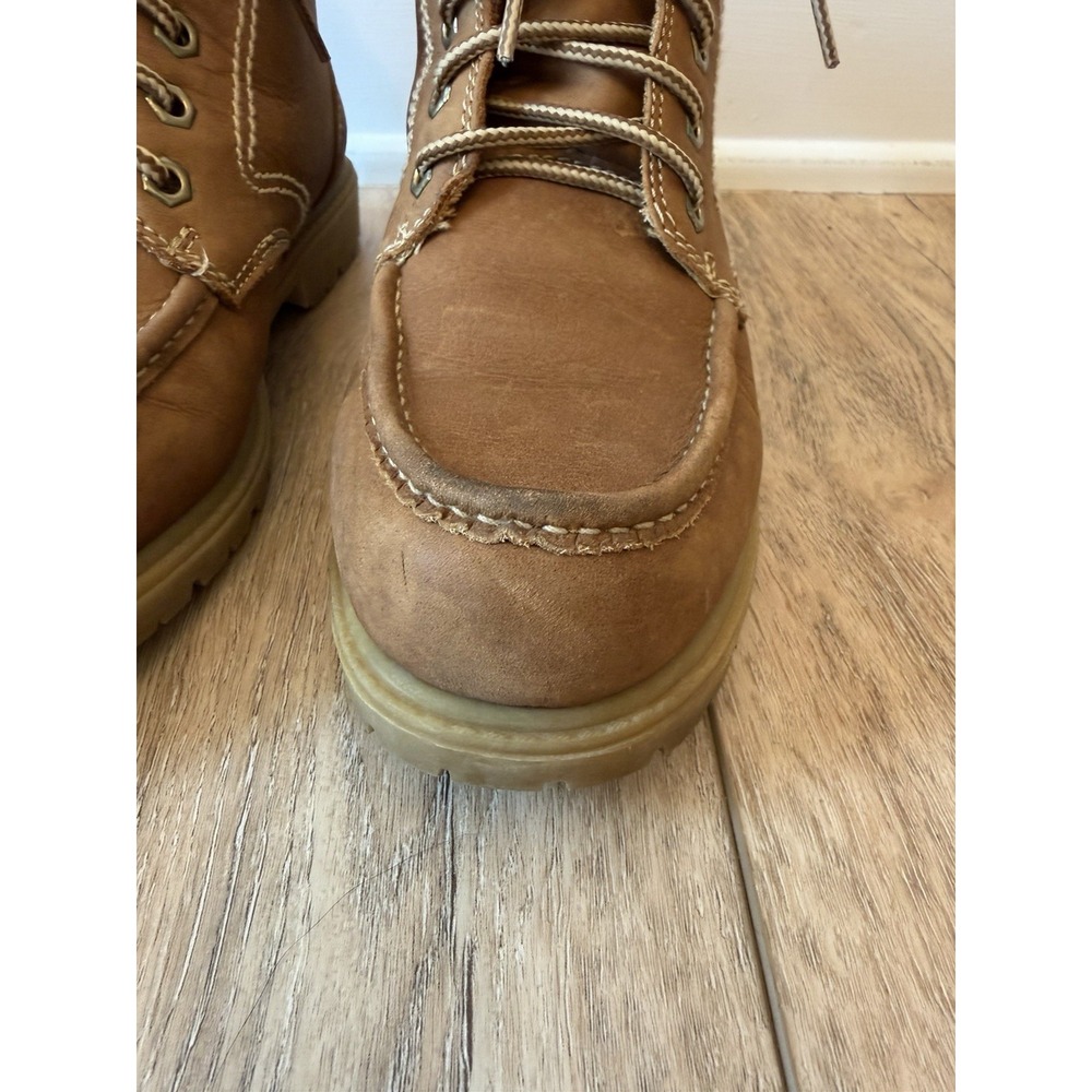 Judith Sport Ankle Boot Women 8.5 Brown NWOT Leather Lace Up Moc Toe W0343 - Picture 3 of 9